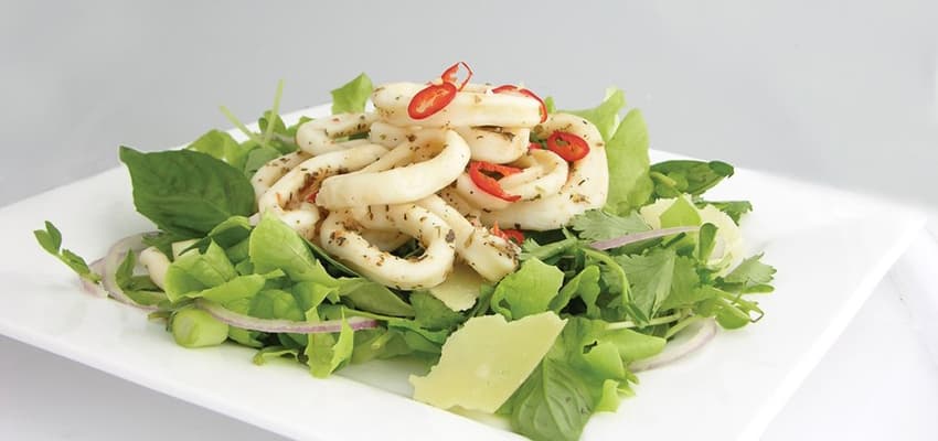 Squid with greens