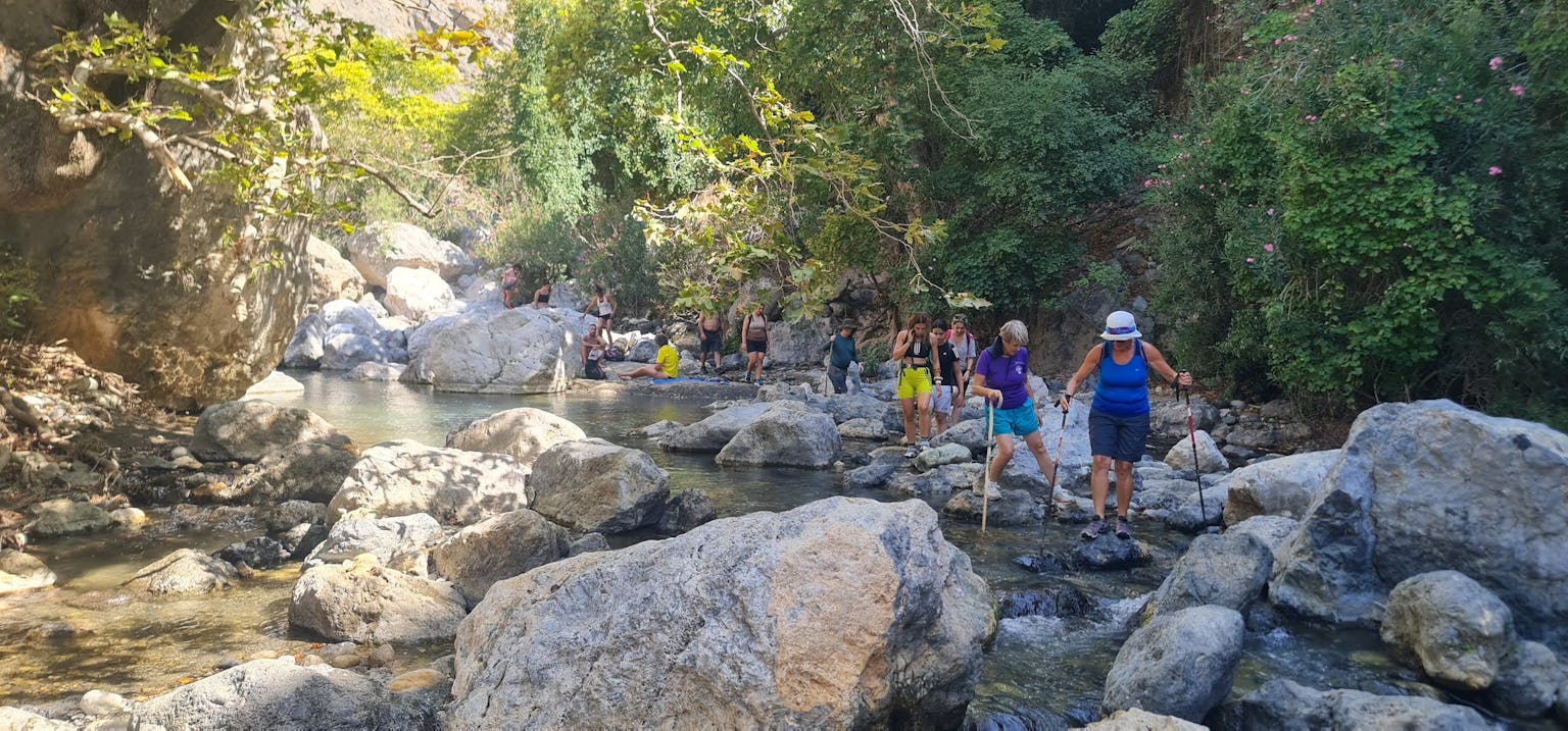 River Trekking in the Kourtaliotis Gorge