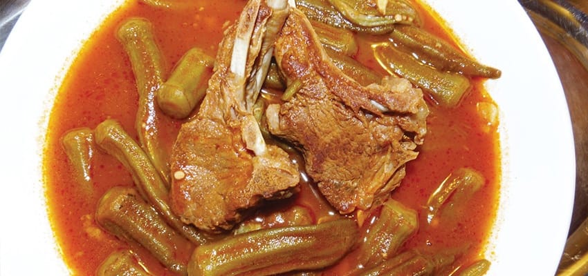 Lamb with okras